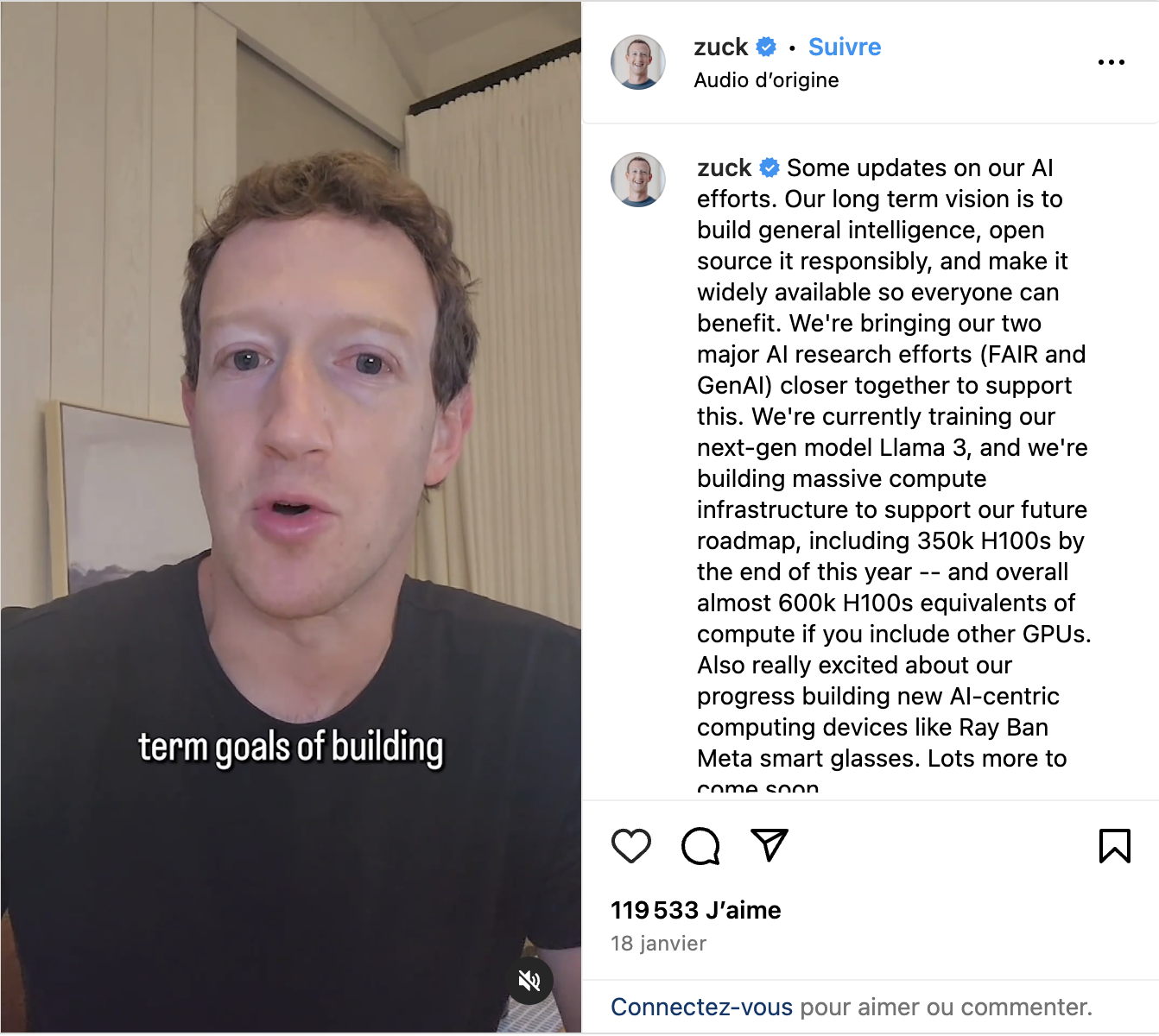 Une IA générale entraînée sur les contenus de Facebook et Instagram ?